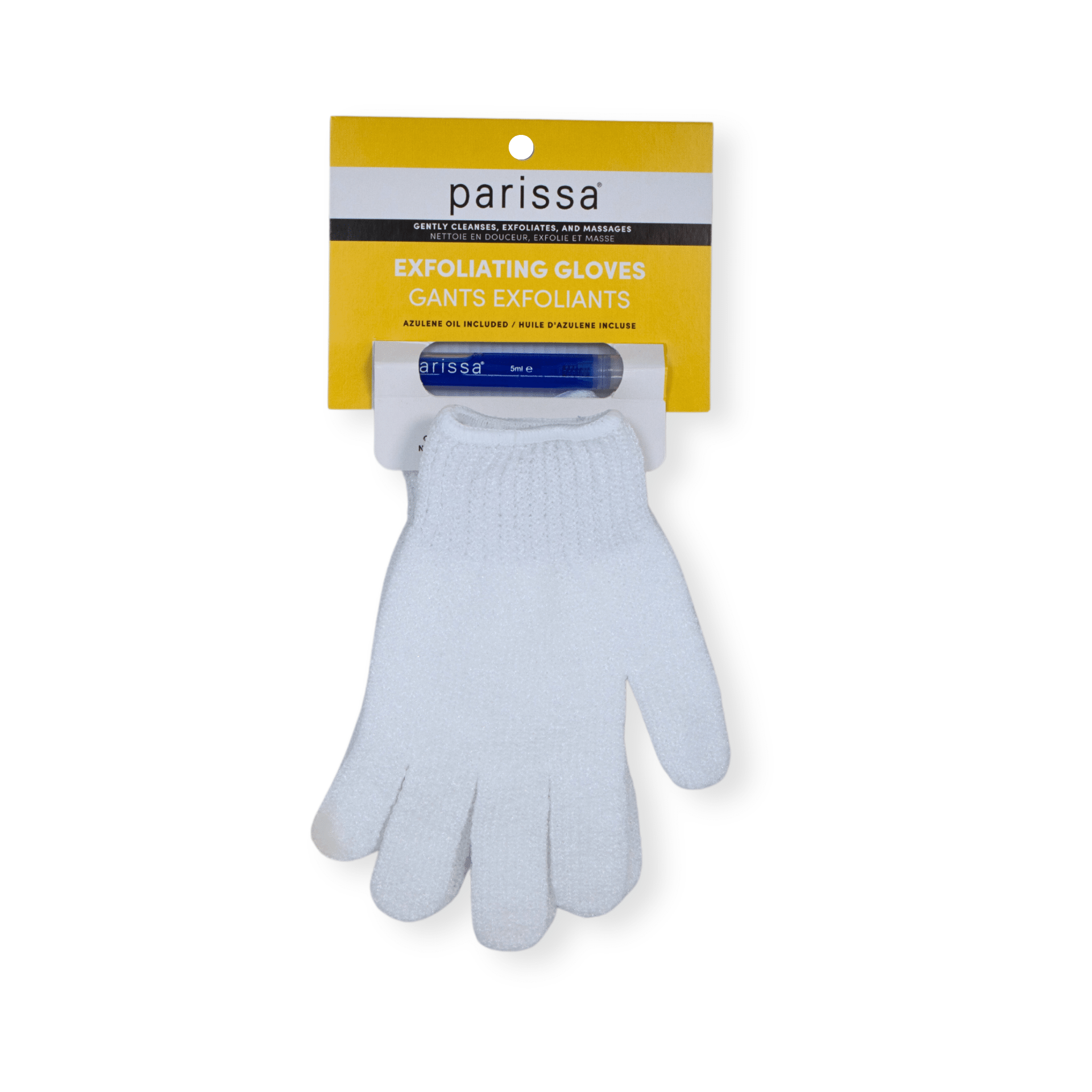 Exfoliating Gloves & Small Vial of Azulene Oil Official Parissa® Store