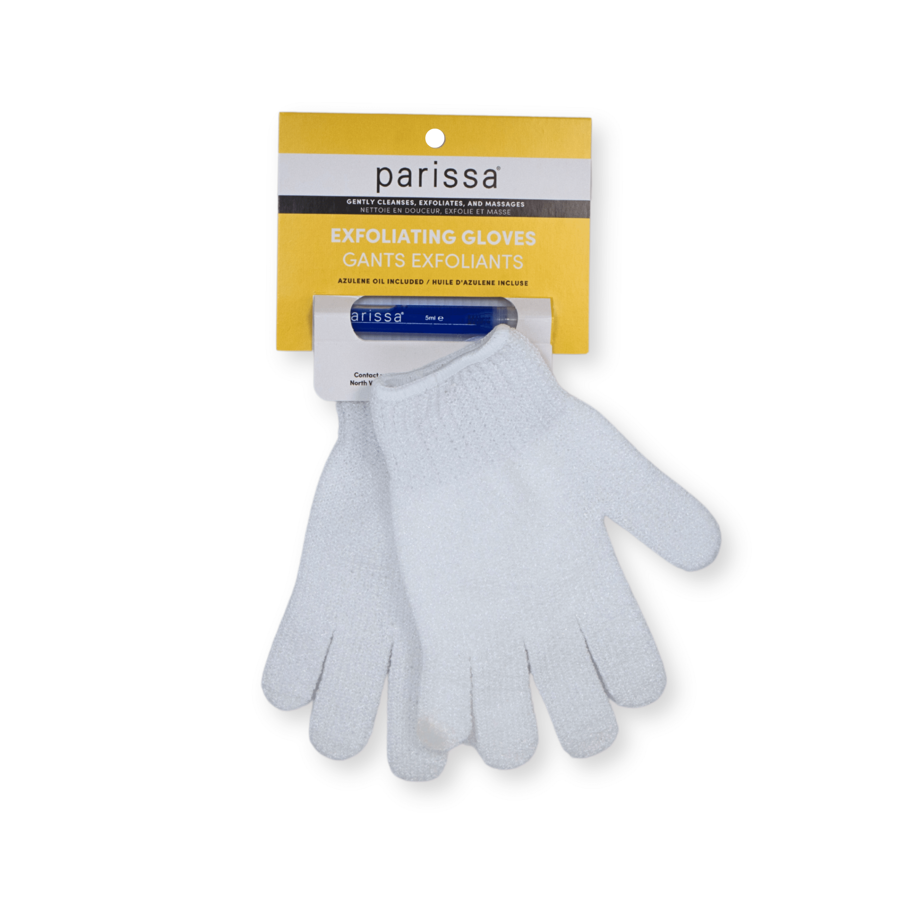 Exfoliating Gloves & Small Vial of Azulene Oil Official Parissa® Store